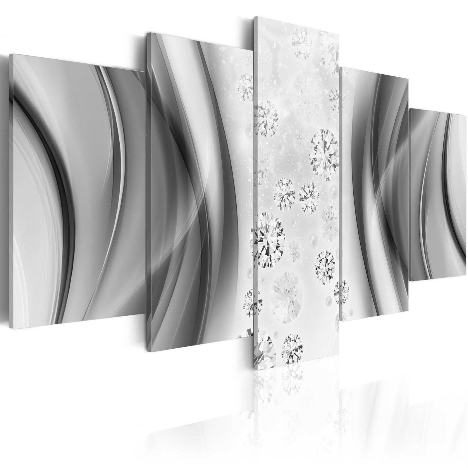 Glamour Stretched Canvas Art - Diamonds Waves-Tiptophomedecor