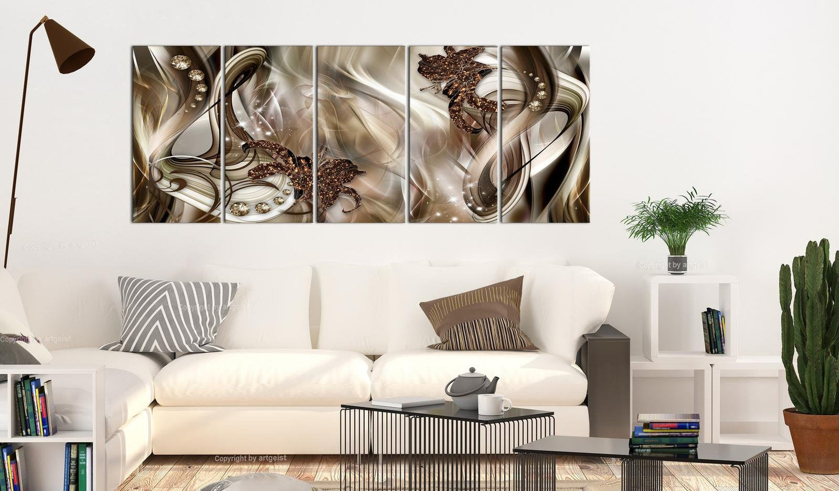Glamour Stretched Canvas Art - Elegant Shells-Tiptophomedecor