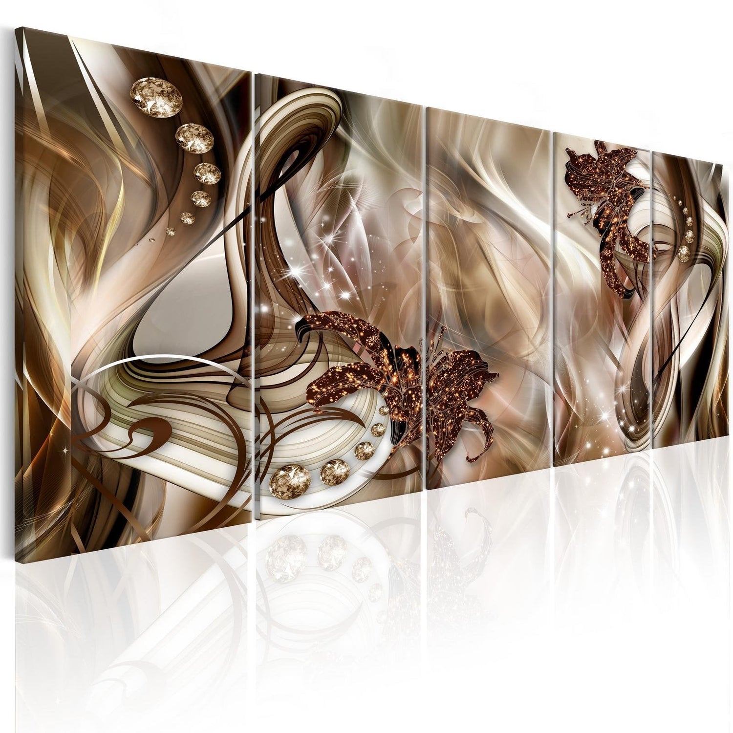 Glamour Stretched Canvas Art - Elegant Shells-Tiptophomedecor