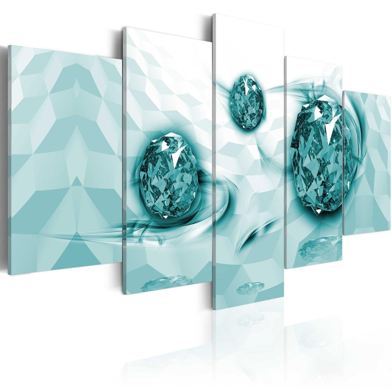 Glamour Stretched Canvas Art - Embedded In Turquoise-Tiptophomedecor
