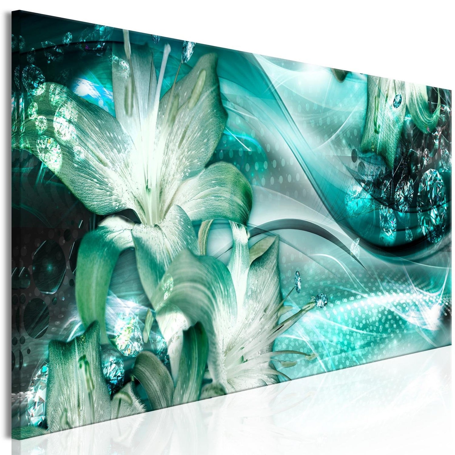 Glamour Stretched Canvas Art - Emerald Dream Narrow-Tiptophomedecor