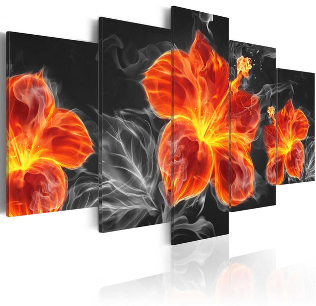 Glamour Stretched Canvas Art - Fire Lily-Tiptophomedecor