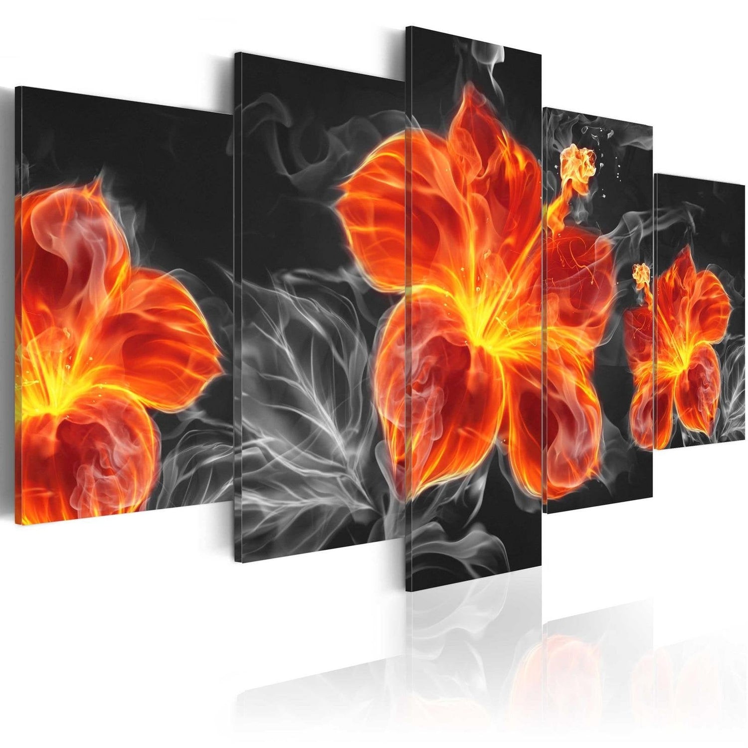 Glamour Stretched Canvas Art - Fire Lily-Tiptophomedecor