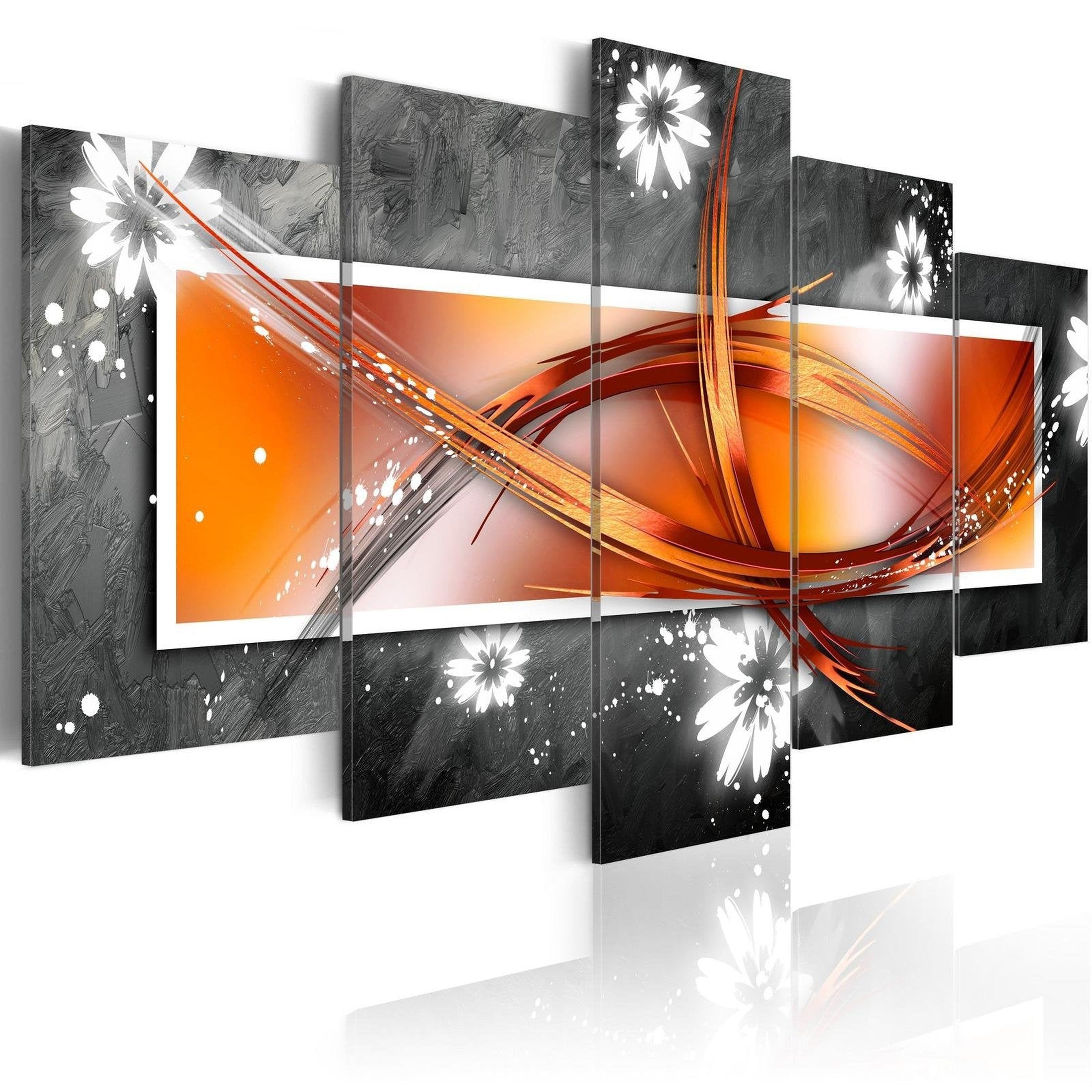 Glamour Stretched Canvas Art - Flowers And Abstract-Tiptophomedecor