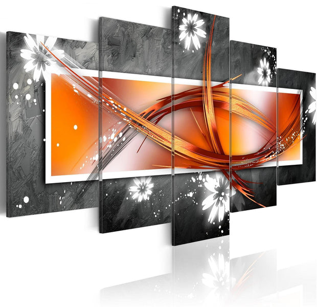 Glamour Stretched Canvas Art - Flowers And Abstract-Tiptophomedecor