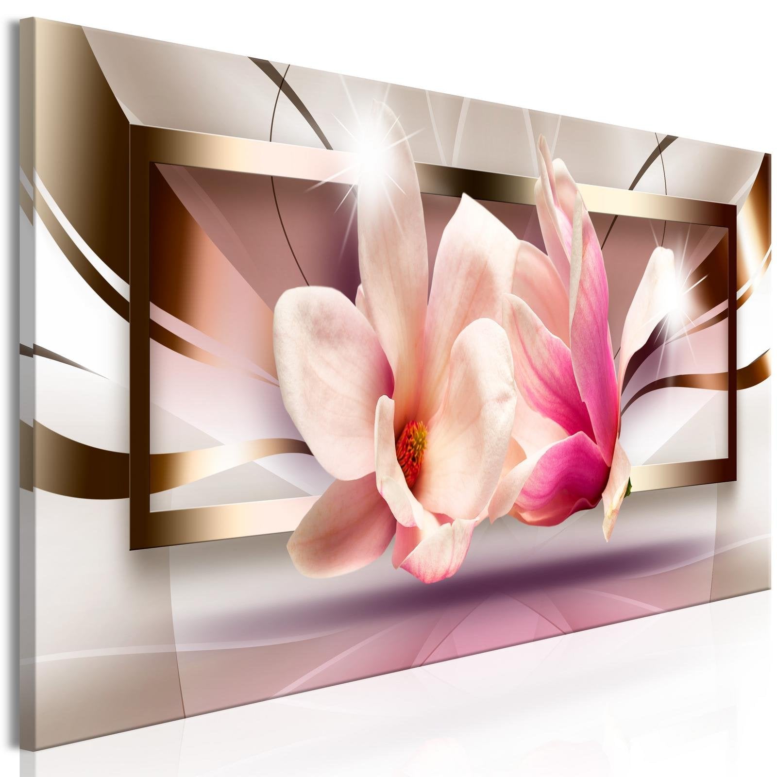 Glamour Stretched Canvas Art - Flowers Outside The Frame Narrow-Tiptophomedecor