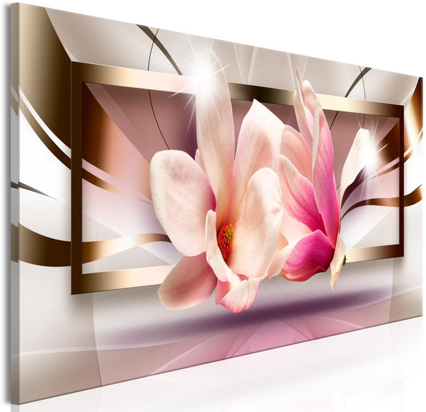 Glamour Stretched Canvas Art - Flowers Outside The Frame Narrow-Tiptophomedecor