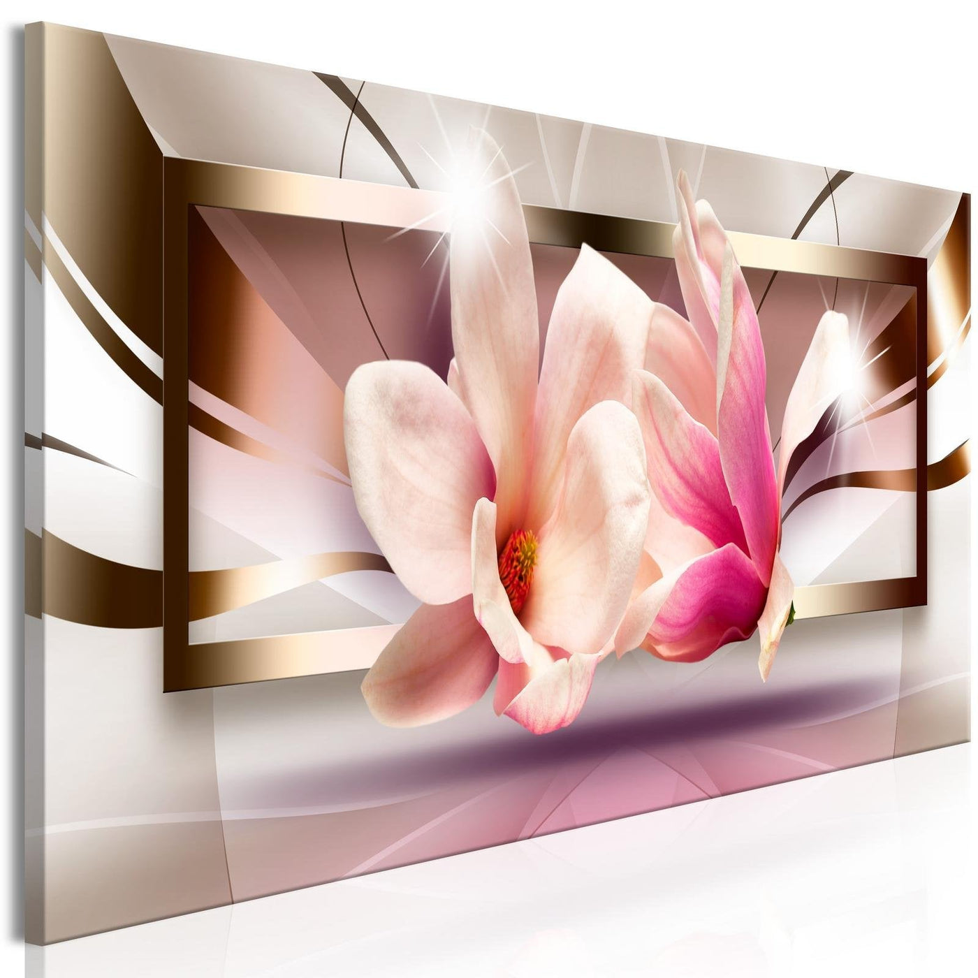 Glamour Stretched Canvas Art - Flowers Outside The Frame Narrow-Tiptophomedecor