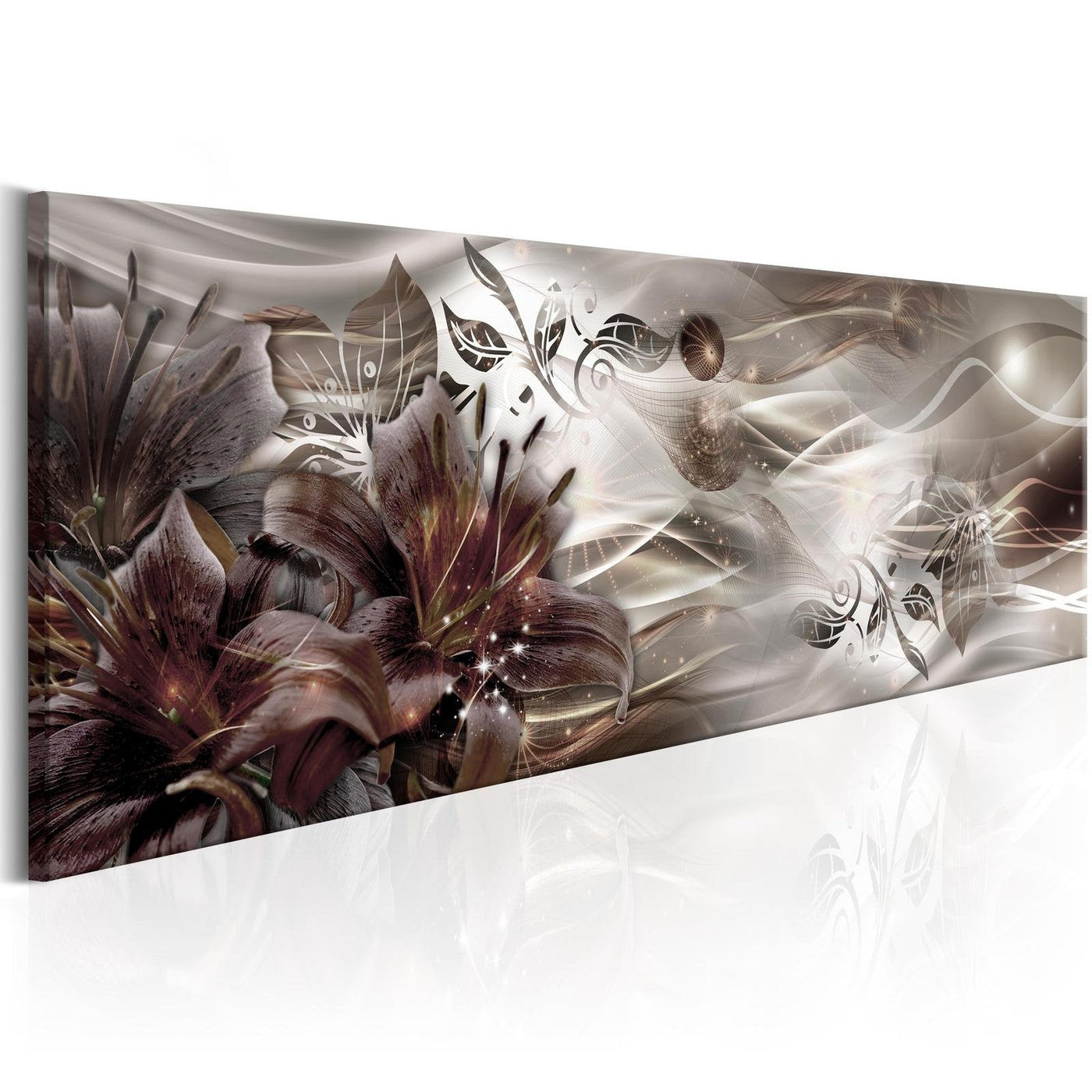 Glamour Stretched Canvas Art - Flowery Galaxy-Tiptophomedecor