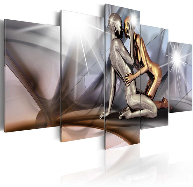 Glamour Stretched Canvas Art - Gold Couple-Tiptophomedecor