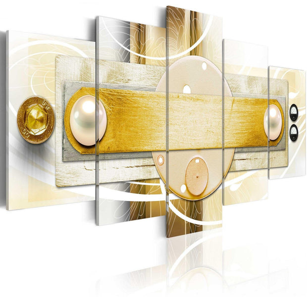 Glamour Stretched Canvas Art - Gold Frigidity-Tiptophomedecor