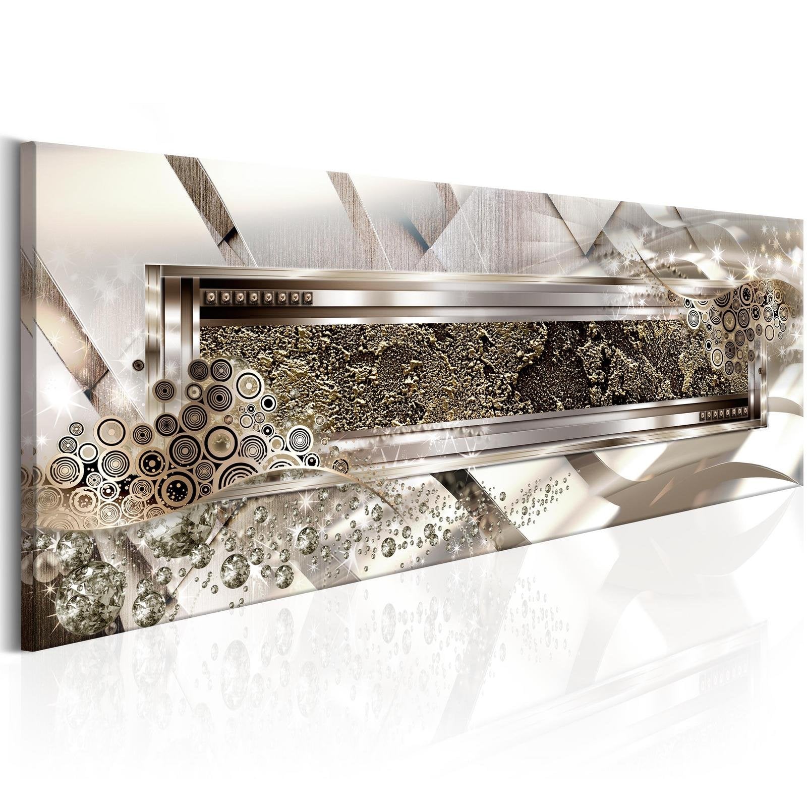 Glamour Stretched Canvas Art - Golden Border-Tiptophomedecor