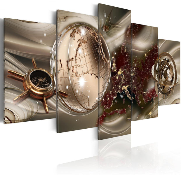 Glamour Stretched Canvas Art - Golden Compass-Tiptophomedecor