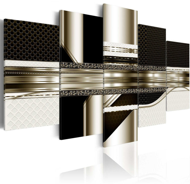 Glamour Stretched Canvas Art - Golden Line-Tiptophomedecor