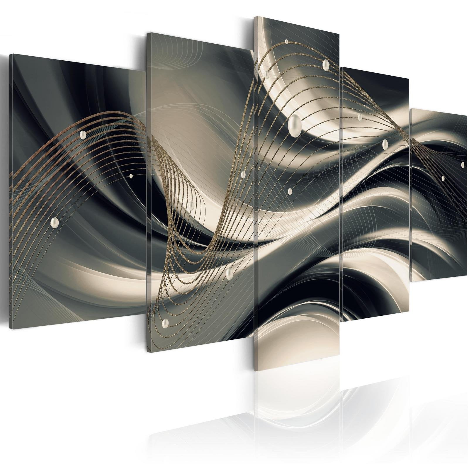 Glamour Stretched Canvas Art - Golden Thread-Tiptophomedecor