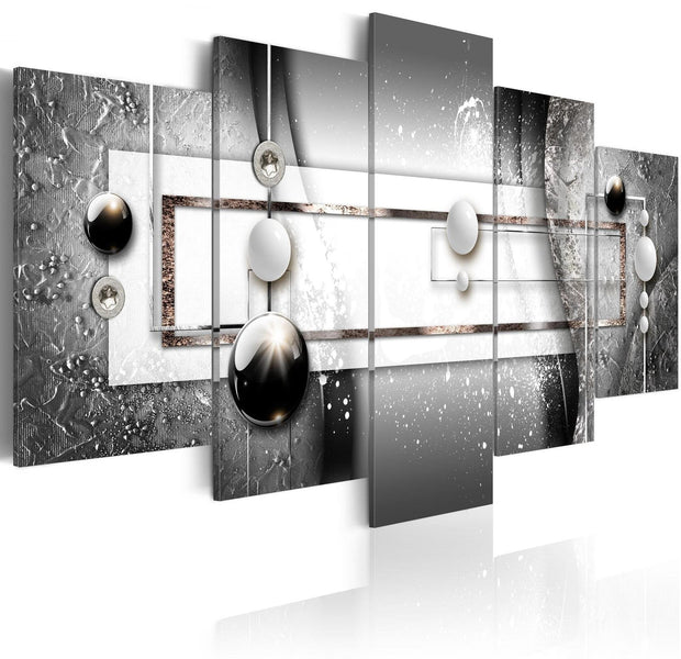 Glamour Stretched Canvas Art - Grey Symmetry-Tiptophomedecor