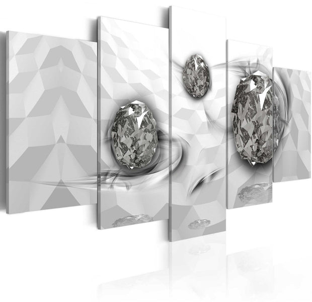 Glamour Stretched Canvas Art - Immersed Silver-Tiptophomedecor