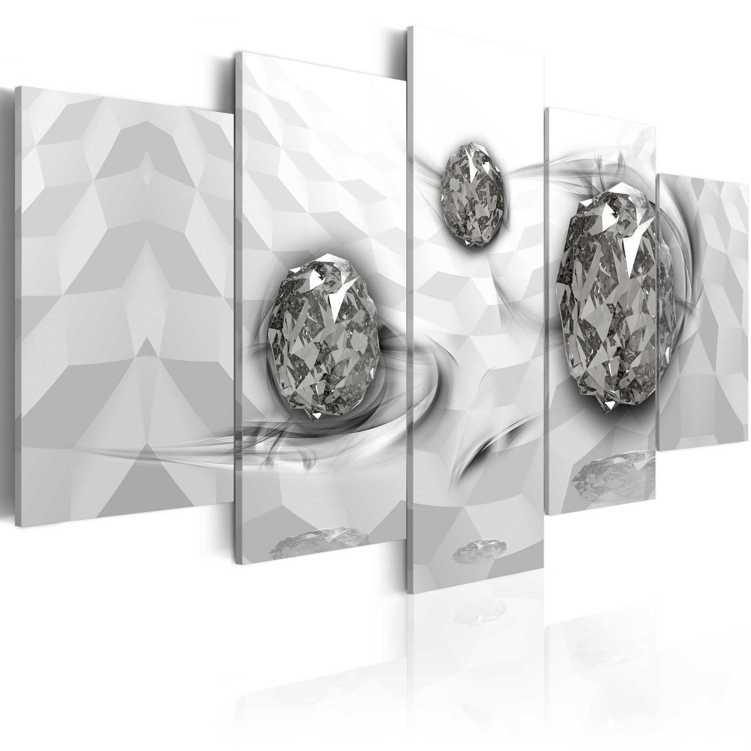 Glamour Stretched Canvas Art - Immersed Silver-Tiptophomedecor