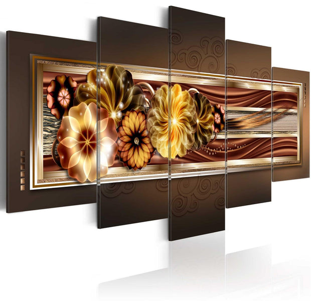 Glamour Stretched Canvas Art - In Golden Waves-Tiptophomedecor