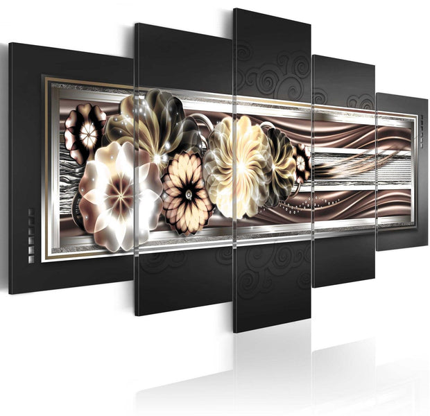 Glamour Stretched Canvas Art - In Platinum Waves-Tiptophomedecor