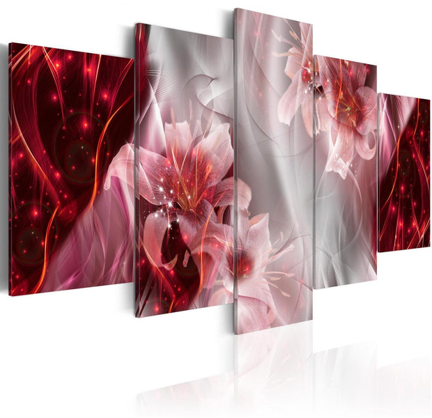 Glamour Stretched Canvas Art - Incarnadine Comet-Tiptophomedecor