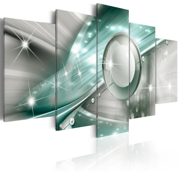 Glamour Stretched Canvas Art - Light-Blue Flame-Tiptophomedecor