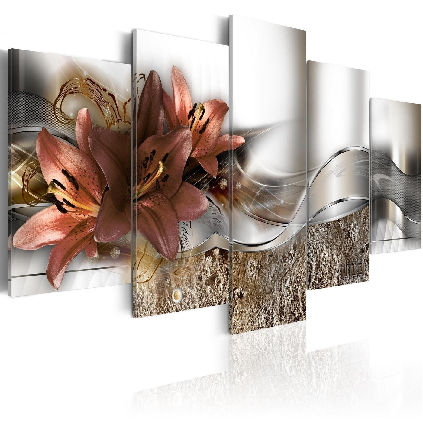 Glamour Stretched Canvas Art - Lily Marsala And Abstraction-Tiptophomedecor