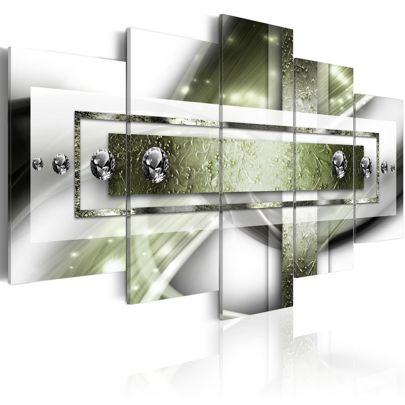 Glamour Stretched Canvas Art - Malachite Flame-Tiptophomedecor