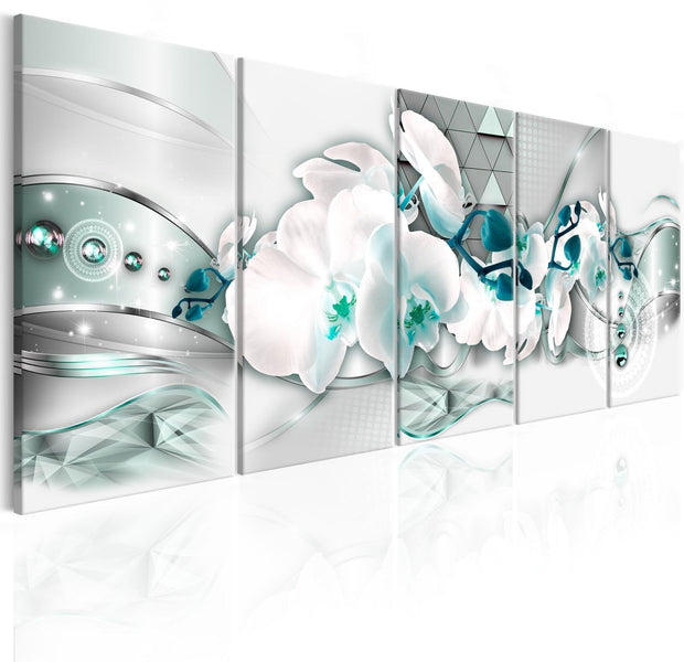 Glamour Stretched Canvas Art - Orchises And Abstraction-Tiptophomedecor