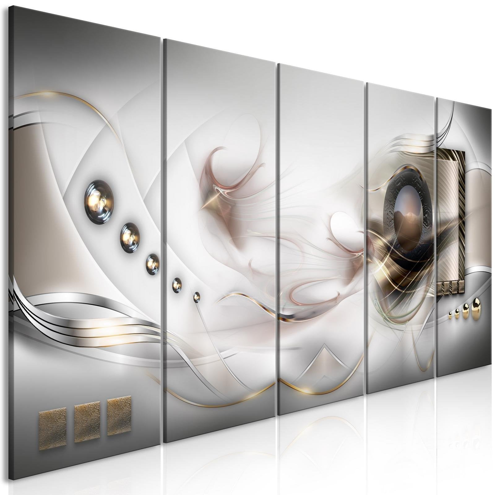 Glamour Stretched Canvas Art - Pearly Mist Narrow-Tiptophomedecor