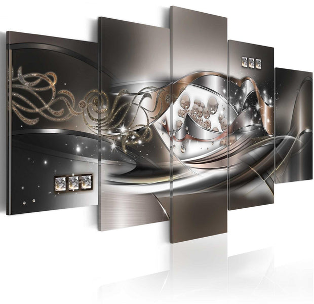 Glamour Stretched Canvas Art - Platinum Clouds-Tiptophomedecor