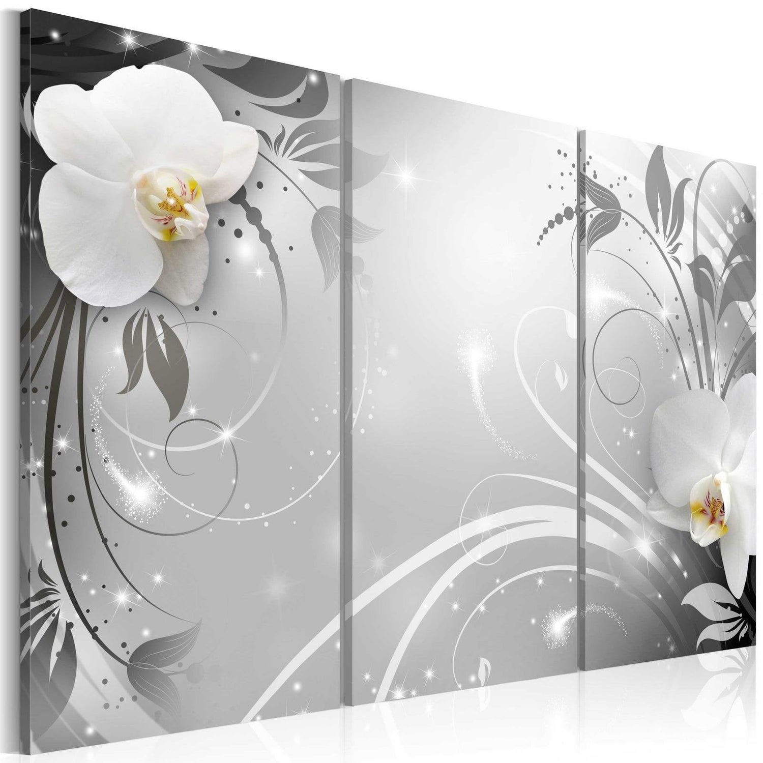 Glamour Stretched Canvas Art - Platinum Waltz-Tiptophomedecor