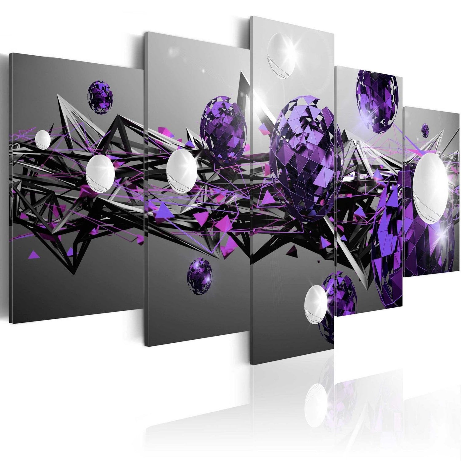 Glamour Stretched Canvas Art - Purple Solar System-Tiptophomedecor