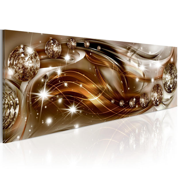 Glamour Stretched Canvas Art - Ribbon Of Bronze And Glitter-Tiptophomedecor