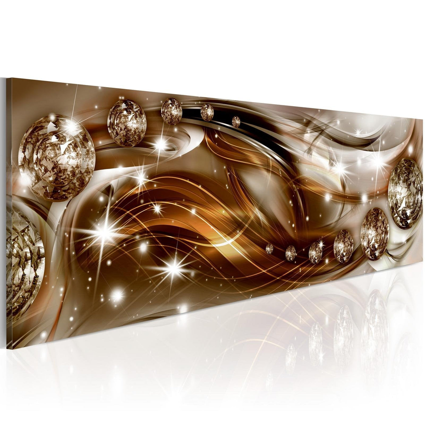 Glamour Stretched Canvas Art - Ribbon Of Bronze And Glitter-Tiptophomedecor