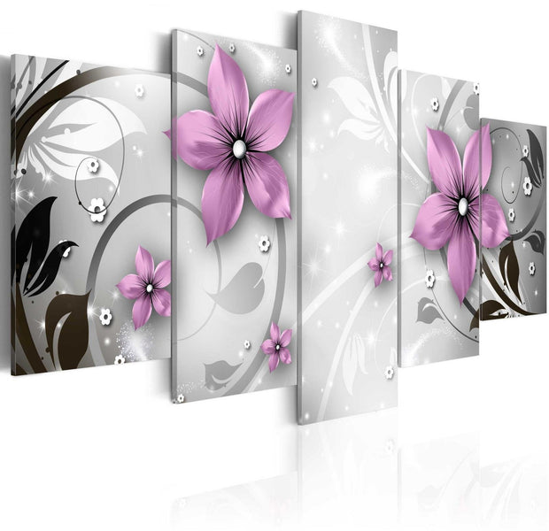 Glamour Stretched Canvas Art - Saucy Flowers-Tiptophomedecor