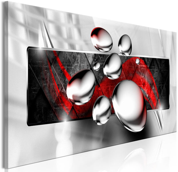 Glamour Stretched Canvas Art - Shiny Stones Narrow Red-Tiptophomedecor