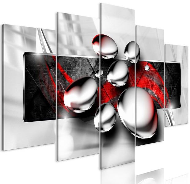Glamour Stretched Canvas Art - Shiny Stones Red 5 Piece-Tiptophomedecor