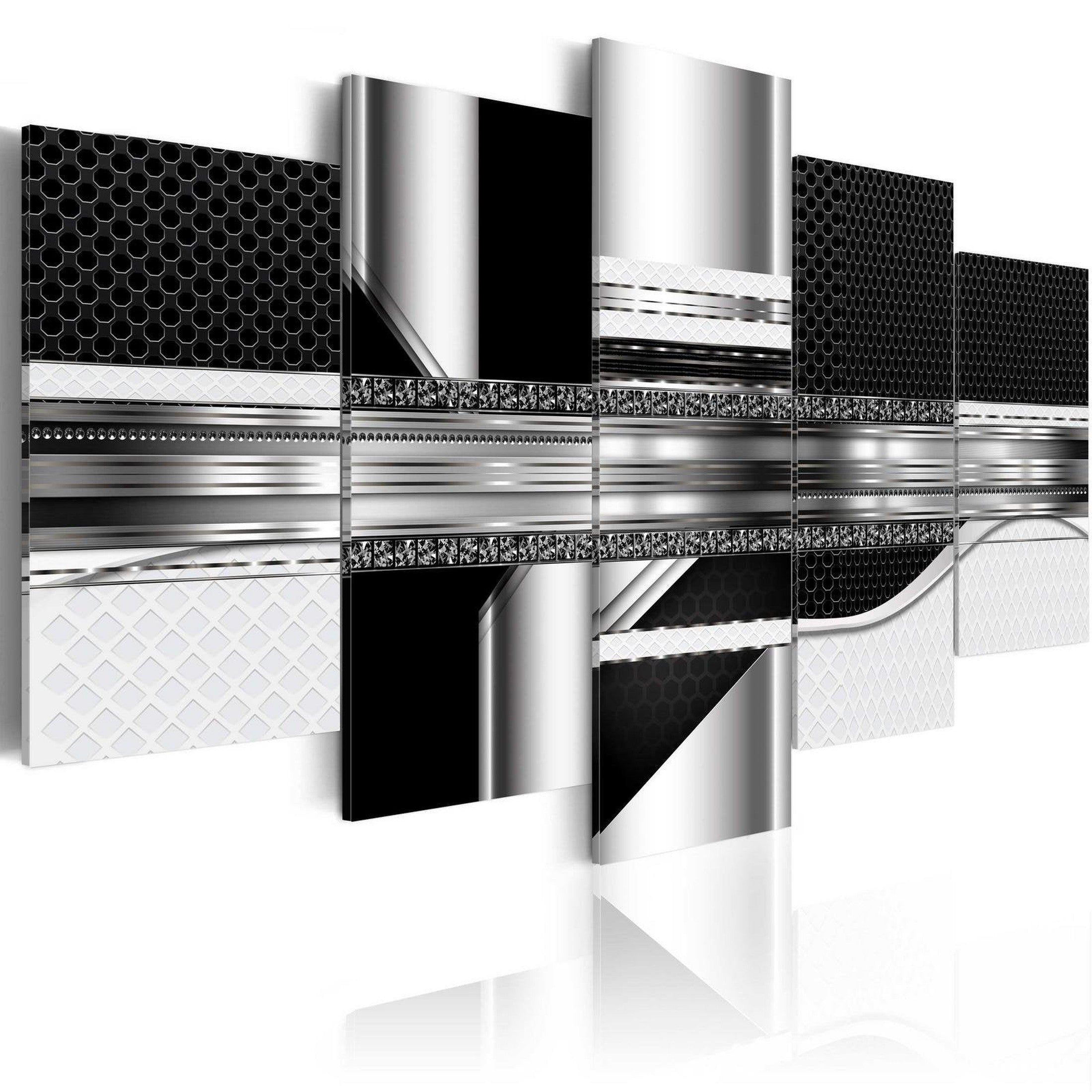 Glamour Stretched Canvas Art - Silver Cut-Tiptophomedecor