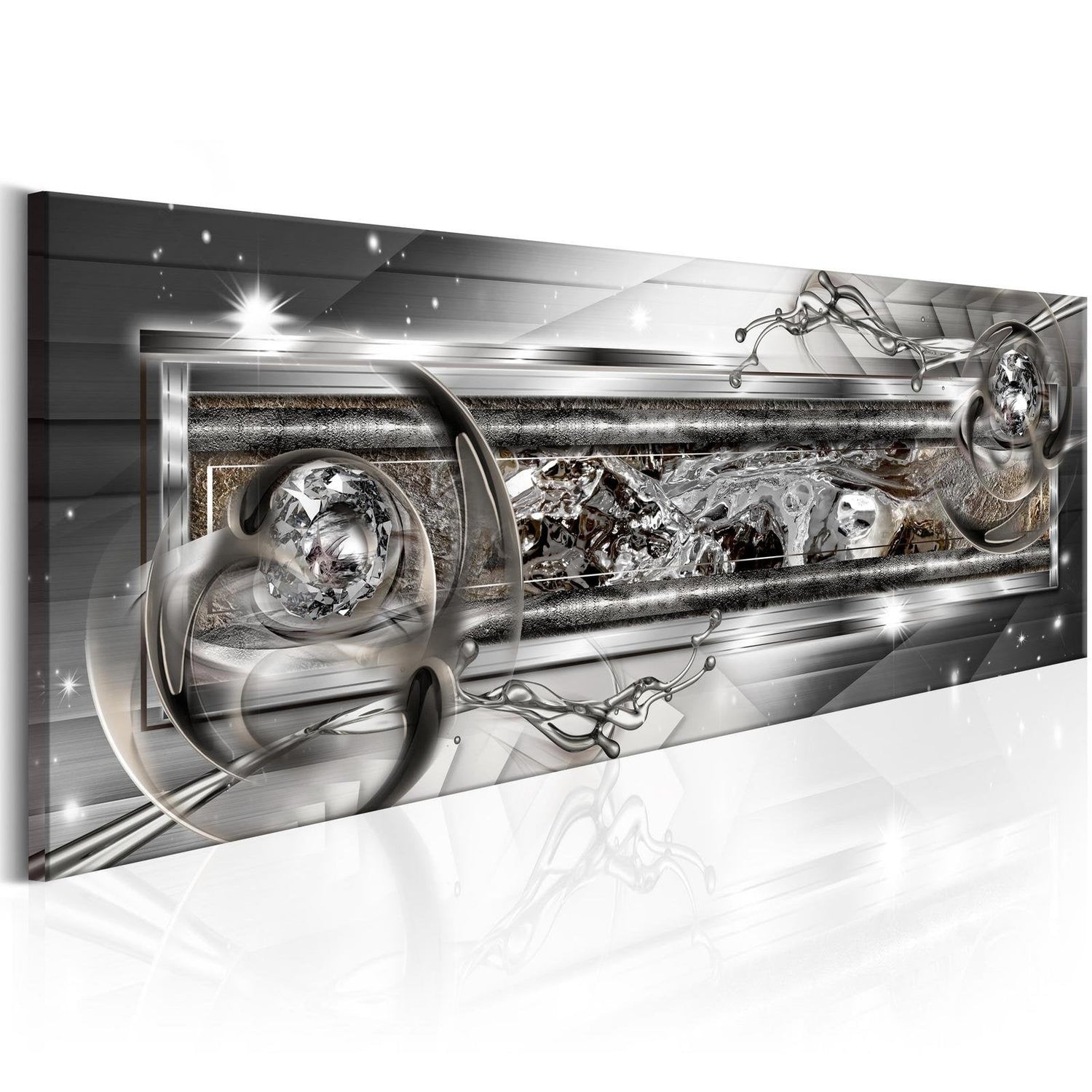 Glamour Stretched Canvas Art - Silver Source-Tiptophomedecor