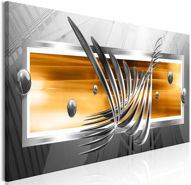 Glamour Stretched Canvas Art - Silver Wings Narrow Orange-Tiptophomedecor