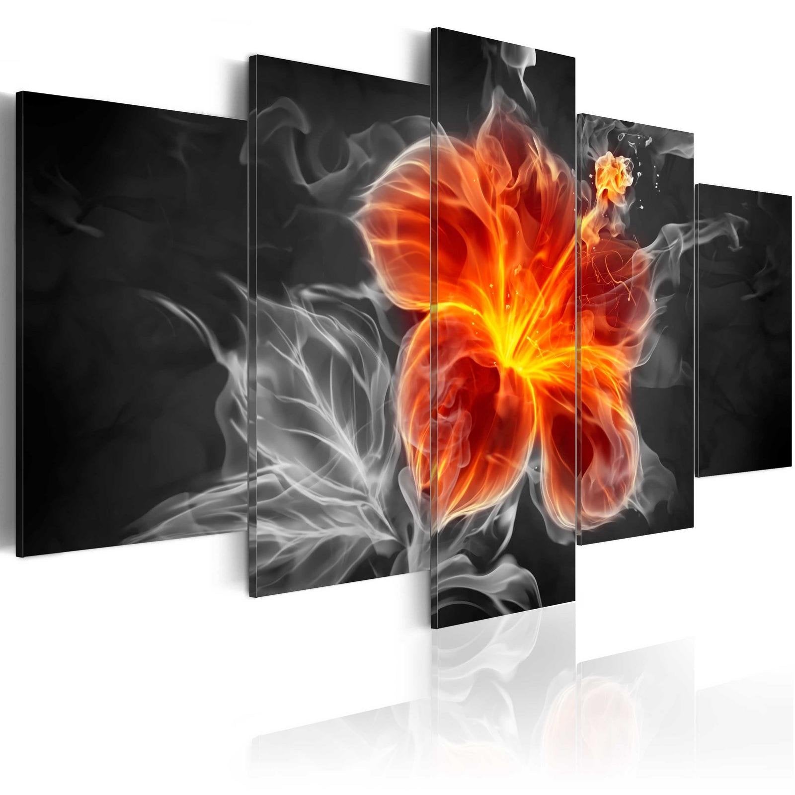 Glamour Stretched Canvas Art - Smoky Flower-Tiptophomedecor