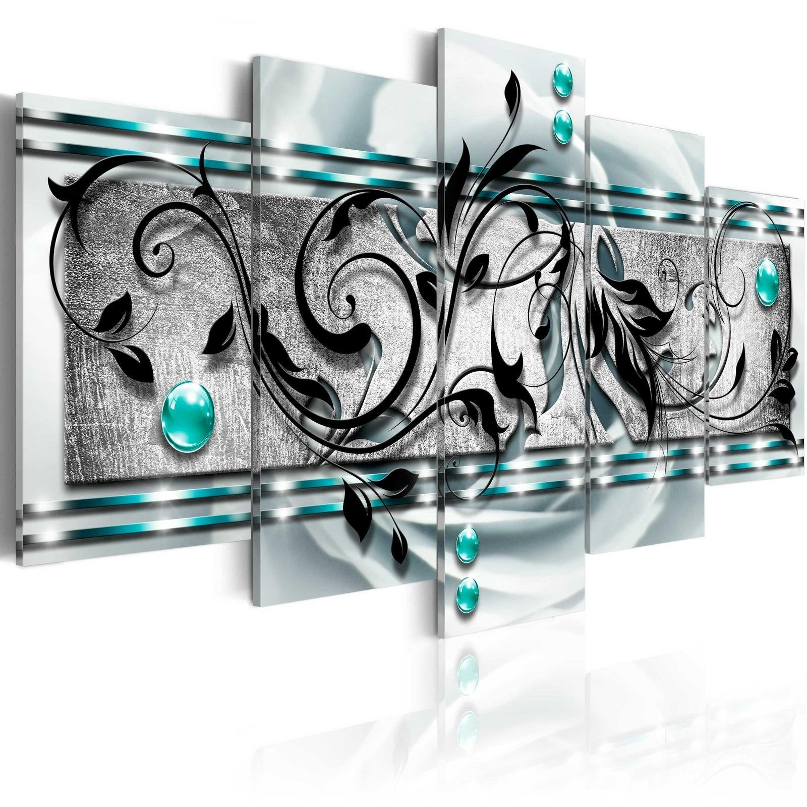 Glamour Stretched Canvas Art - Turquoise Ambivalence-Tiptophomedecor