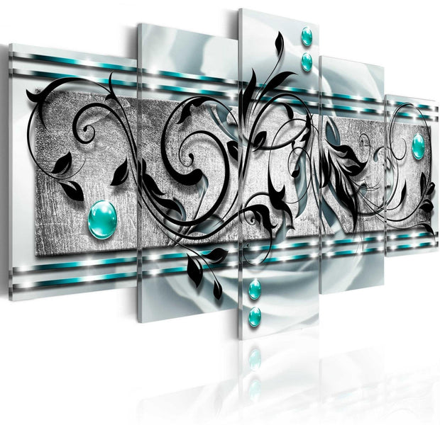 Glamour Stretched Canvas Art - Turquoise Ambivalence-Tiptophomedecor