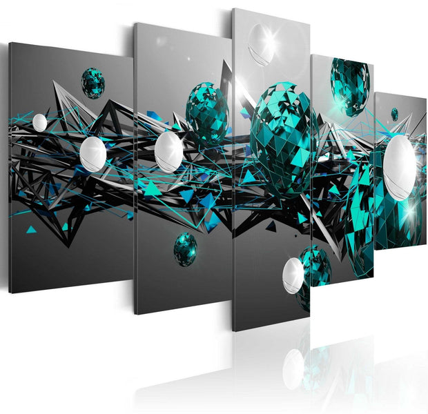 Glamour Stretched Canvas Art - Turquoise Solar System-Tiptophomedecor