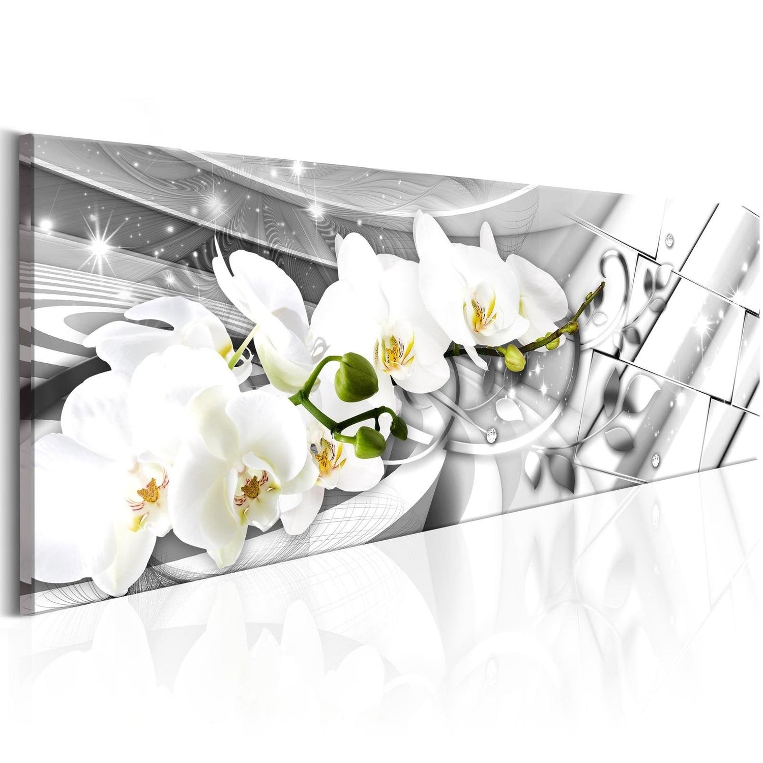 Glamour Stretched Canvas Art - Twisted Orchids-Tiptophomedecor