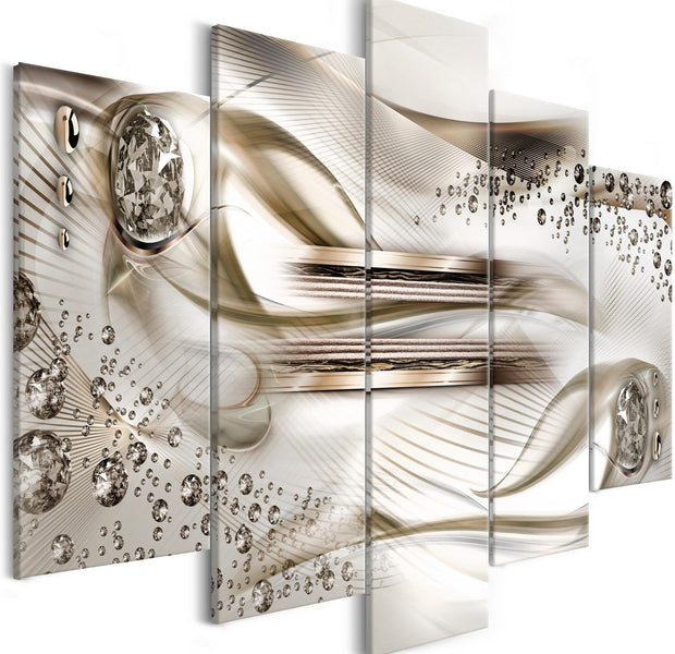 Glamour Stretched Canvas Art - Underwater Harp Brown 5 Piece-Tiptophomedecor