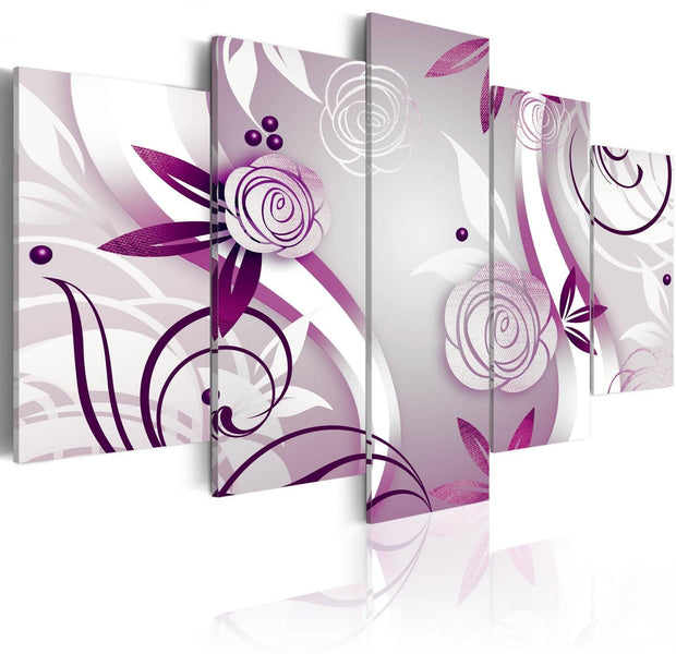 Glamour Stretched Canvas Art - Violet Roses-Tiptophomedecor