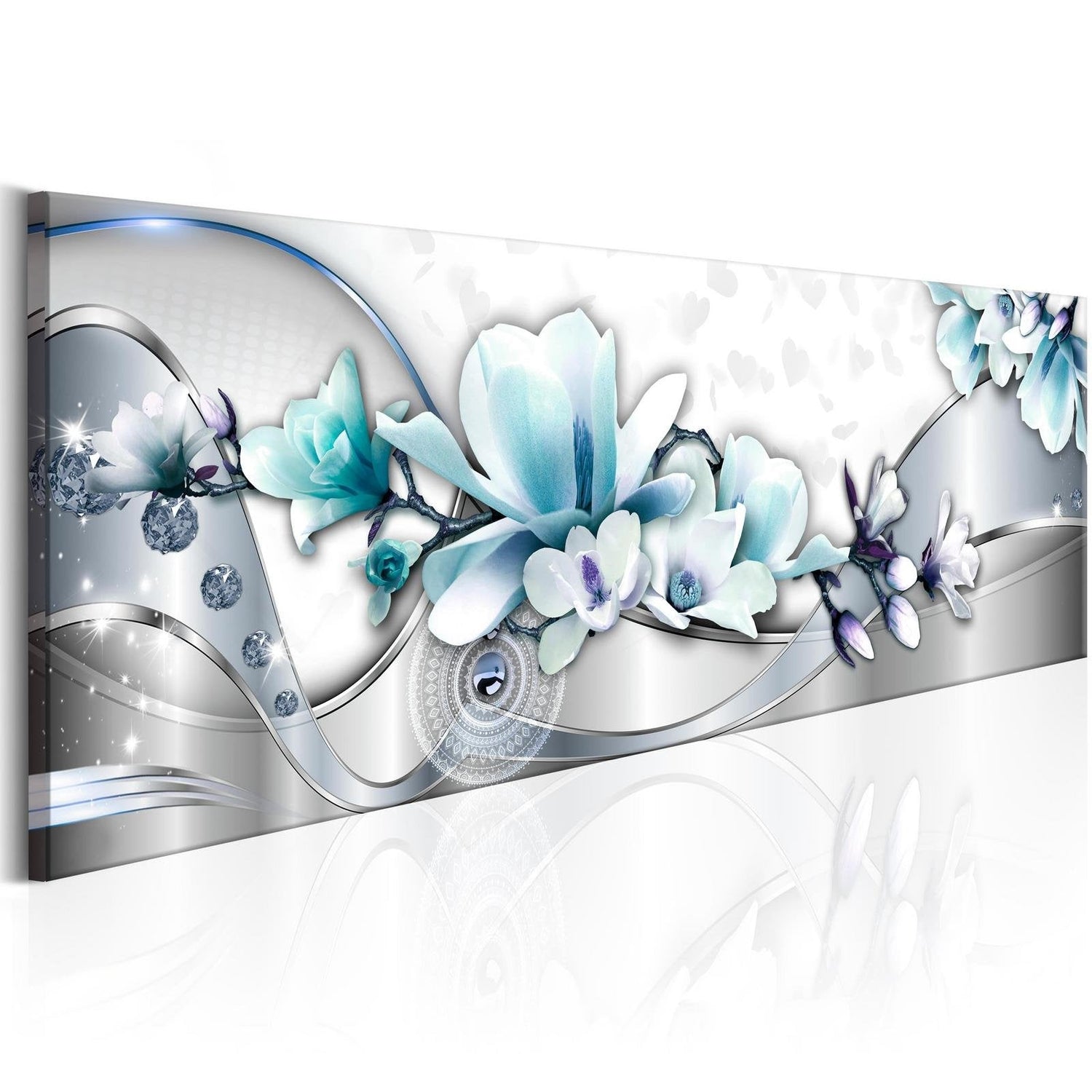 Glamour Stretched Canvas Art - Winter Ribbon-Tiptophomedecor