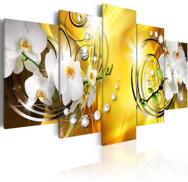 Glamour Stretched Canvas Art - Yellow Admiration-Tiptophomedecor